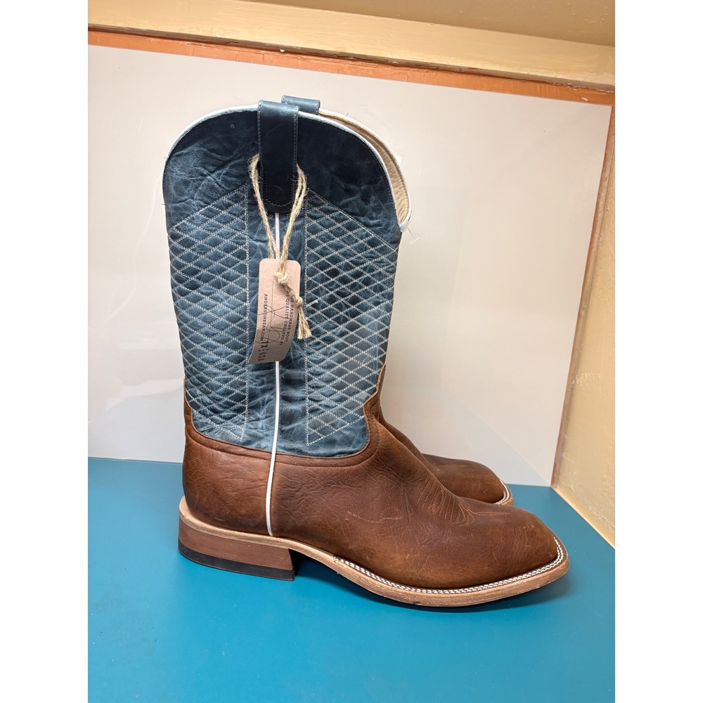 Anderson Bean Mens 13EE Mike Tyson Bison Blue Lava Top Cowboy Boots S1116 13 EE